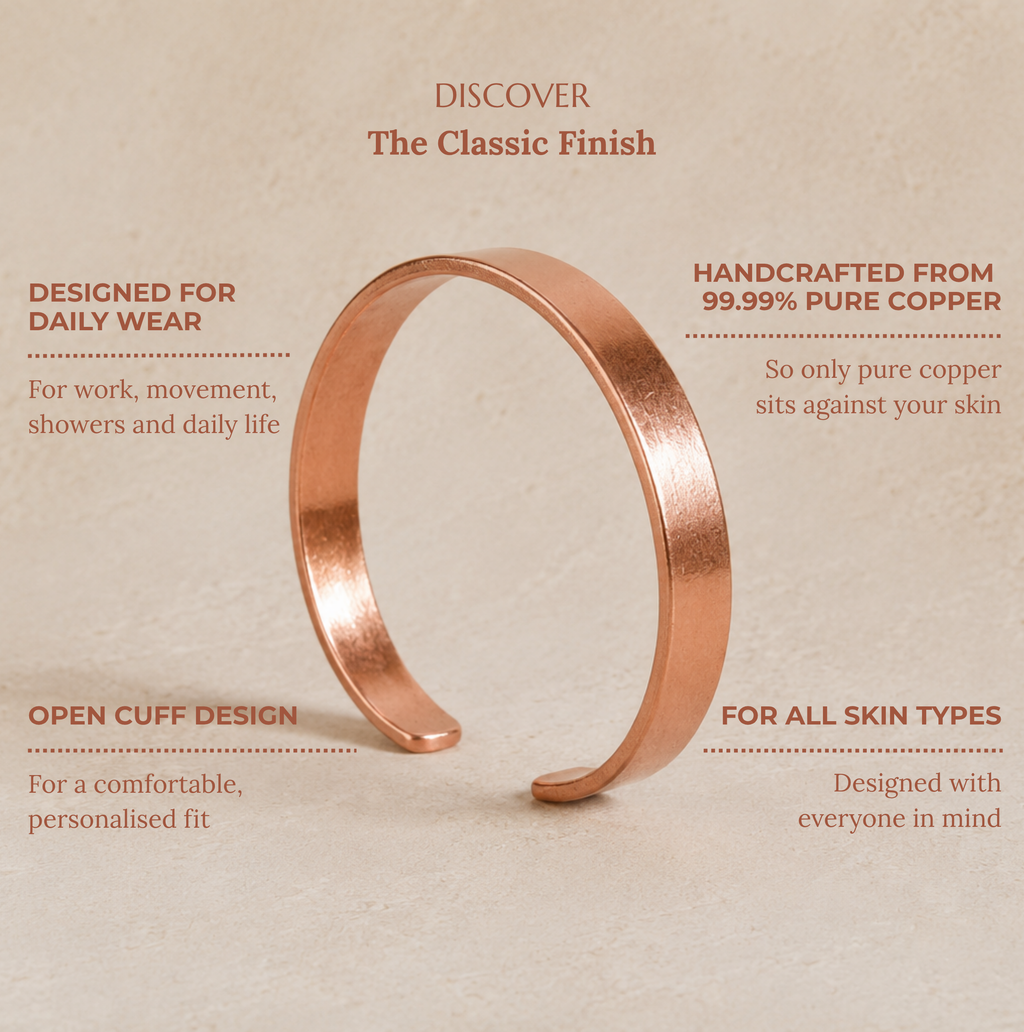 Pure Copper Wellness Bracelet — Classic Finish