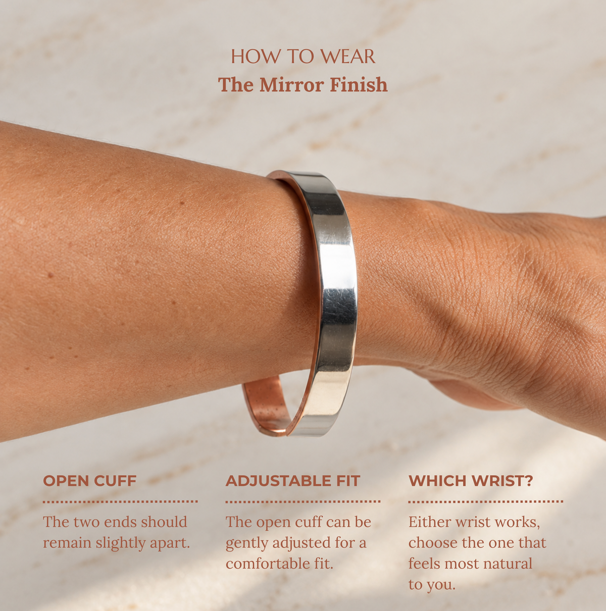 Pure Copper Wellness Bracelet — Mirror Finish