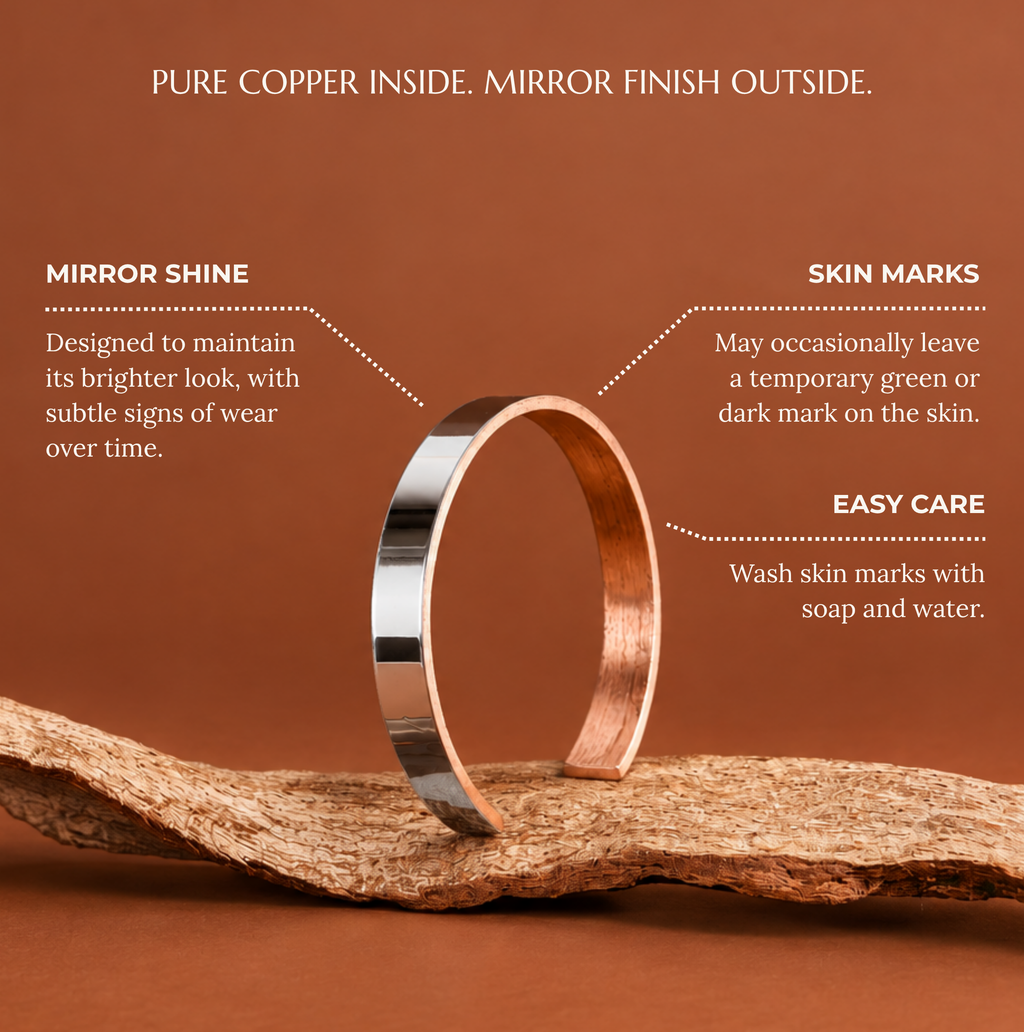 Pure Copper Wellness Bracelet — Mirror Finish